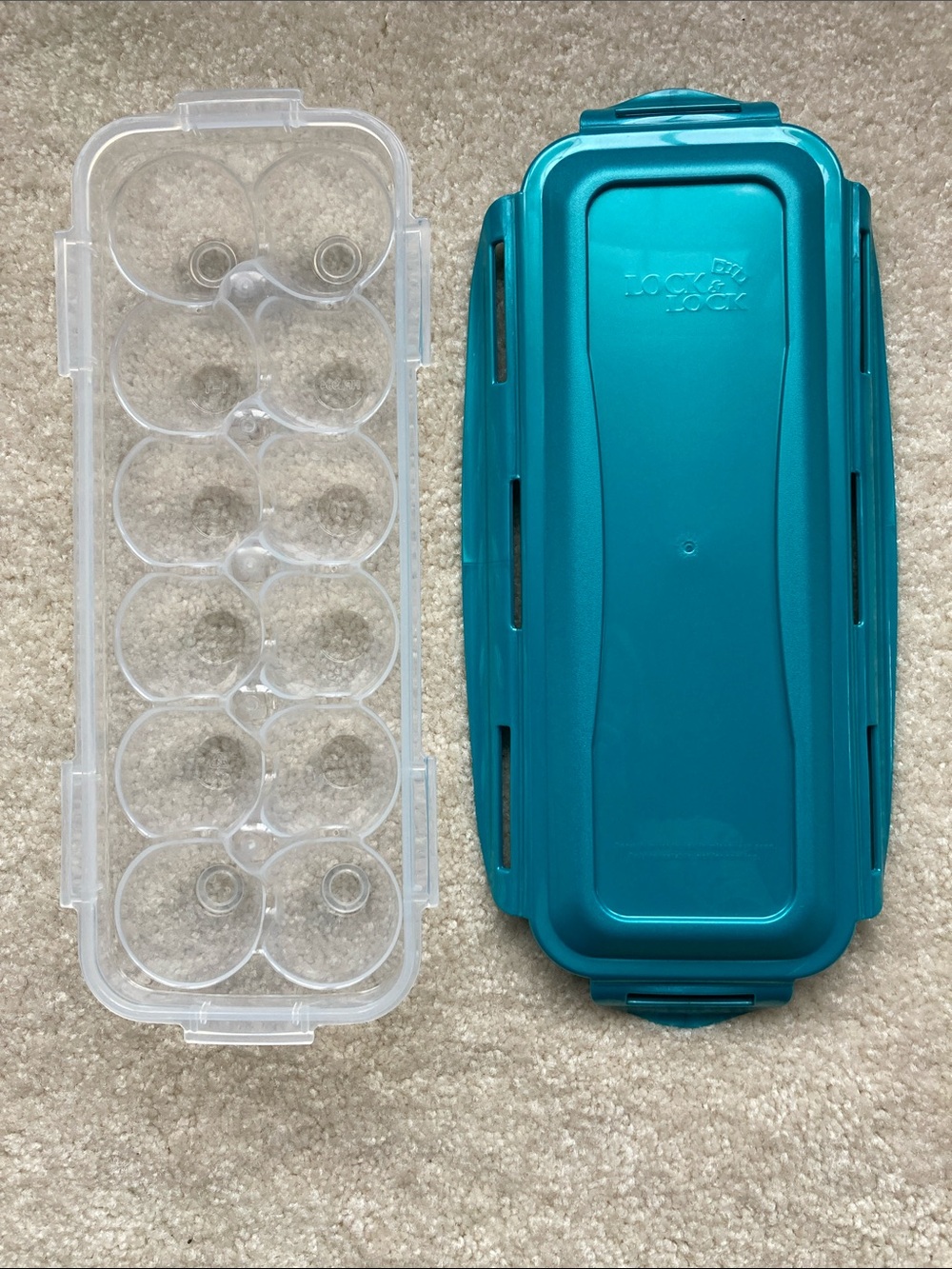 Lock & Lock Teal Egg Organizer - 12-Egg Refrigerator Container